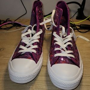 Converse Hightop: purple red Sequin USA 9 EURO 40